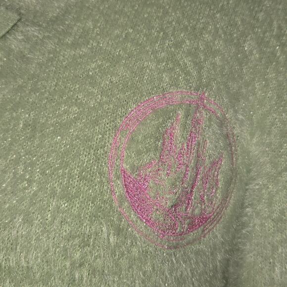 Wicked Katie Kime Women's XXL Green Fluffy Open Cardigan Sweater Bow Universal - Picture 3 of 12